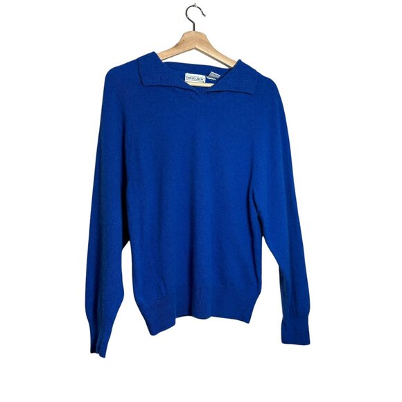 Daniel Caron Wool Blend Cobalt Blue Mock Turtle Neck Long Sleeve Sweater Size M - Picture 1 of 12
